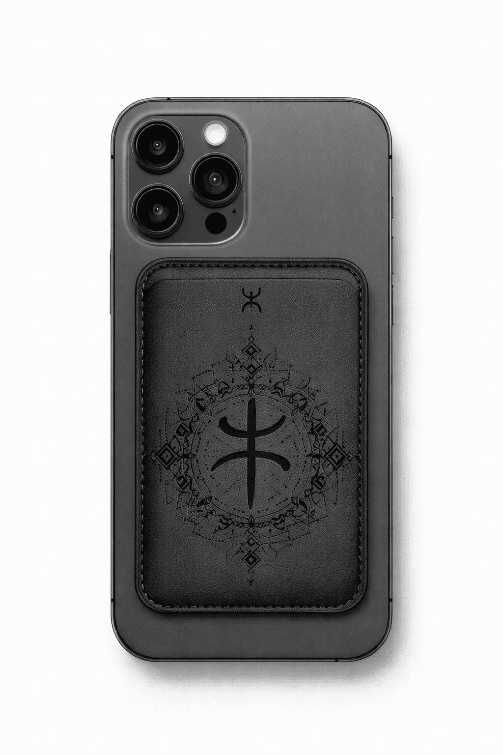 Porte-carte gravé Amazigh – Differents modèles – Noir — visuel 1