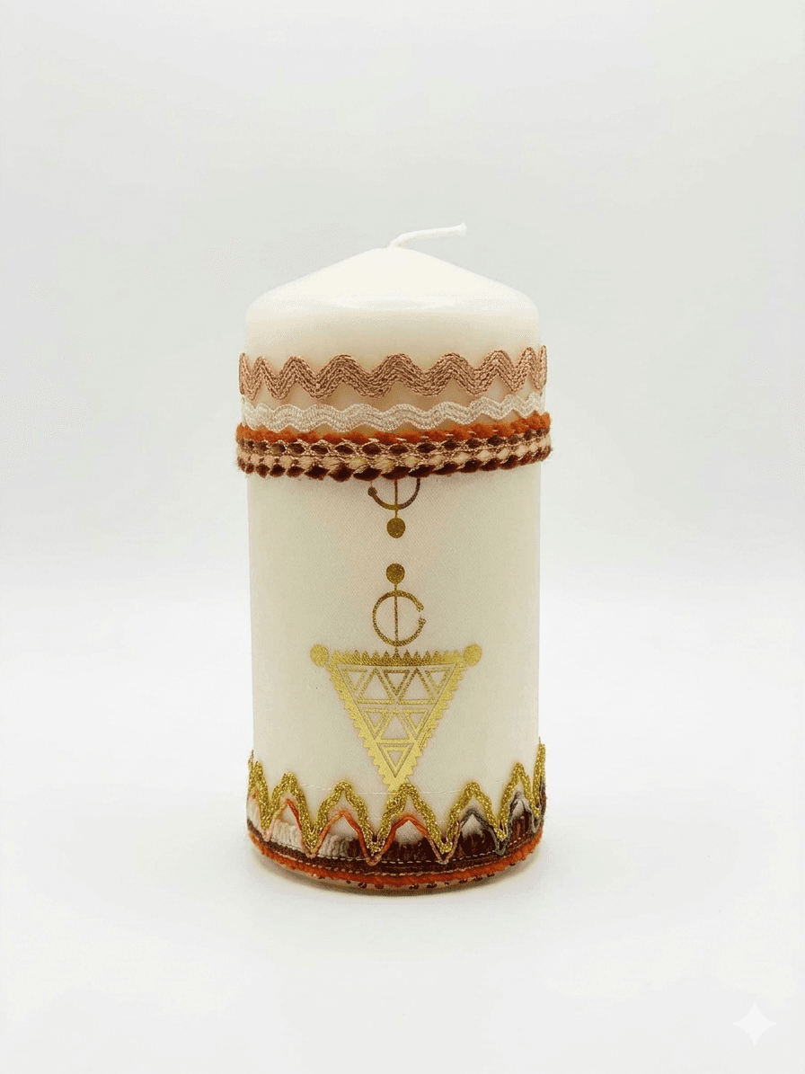 Bougie décorative amazighe – Grande taille — visuel 1