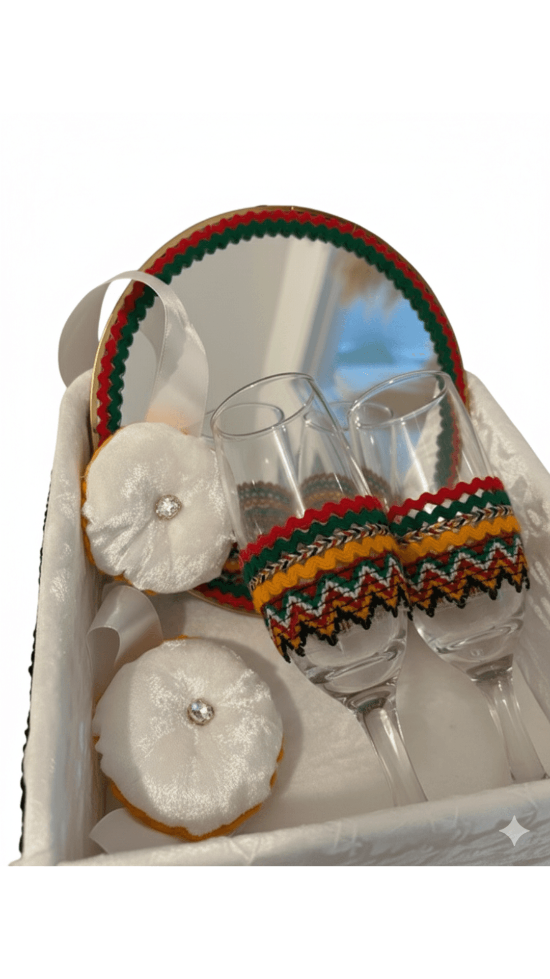 Panier amazigh Traditionnel pour Cérémonie du Henné – Blanc Raffiné — visuel 2