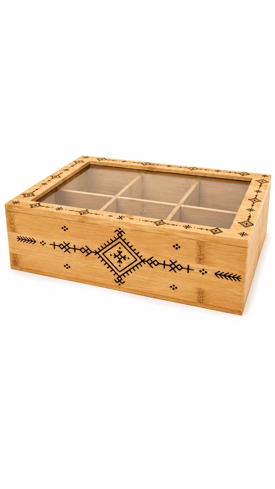 Boîte de Rangement en Bambou FSC® – Gravure Amazighe ⵣ (Yaz) — visuel 1